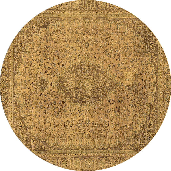 Round Abstract Brown Modern Rug, abs2110brn