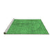 Sideview of Machine Washable Abstract Emerald Green Modern Area Rugs, wshabs2110emgrn