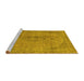 Sideview of Machine Washable Abstract Yellow Modern Rug, wshabs2110yw