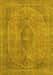 Machine Washable Abstract Yellow Modern Rug, wshabs2110yw