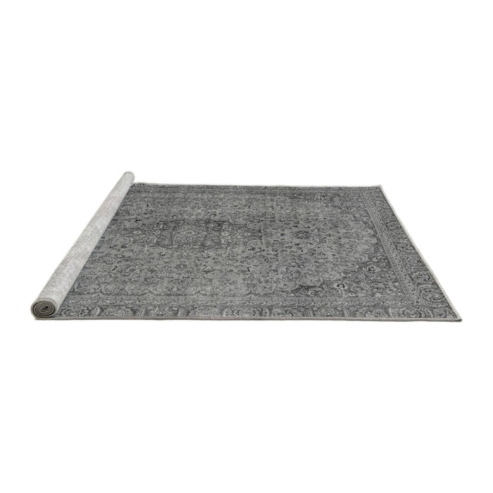 Sideview of Machine Washable Abstract Gray Modern Rug, wshabs2110gry
