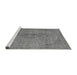 Sideview of Machine Washable Abstract Gray Modern Rug, wshabs2110gry