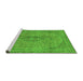 Sideview of Machine Washable Abstract Green Modern Area Rugs, wshabs2110grn