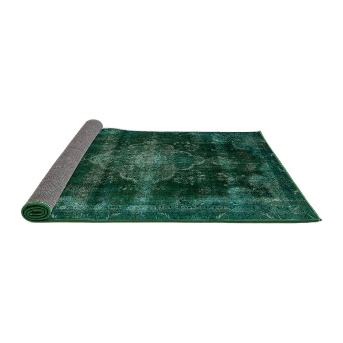 Sideview of Abstract Deep Teal Green Modern Rug, abs2111