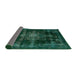 Sideview of Abstract Deep Teal Green Modern Rug, abs2111