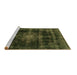 Sideview of Machine Washable Abstract Brown Modern Rug, wshabs2111brn