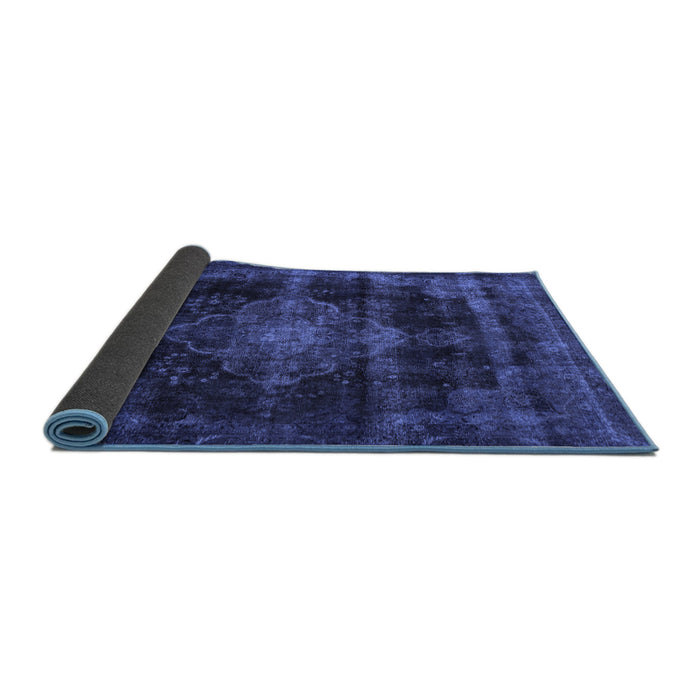 Sideview of Abstract Blue Modern Rug, abs2111blu