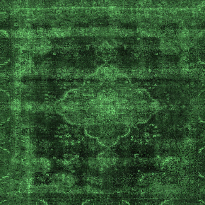 Square Machine Washable Abstract Emerald Green Modern Area Rugs, wshabs2111emgrn