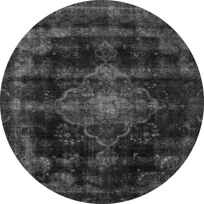 Round Abstract Gray Modern Rug, abs2111gry