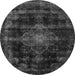 Round Abstract Gray Modern Rug, abs2111gry