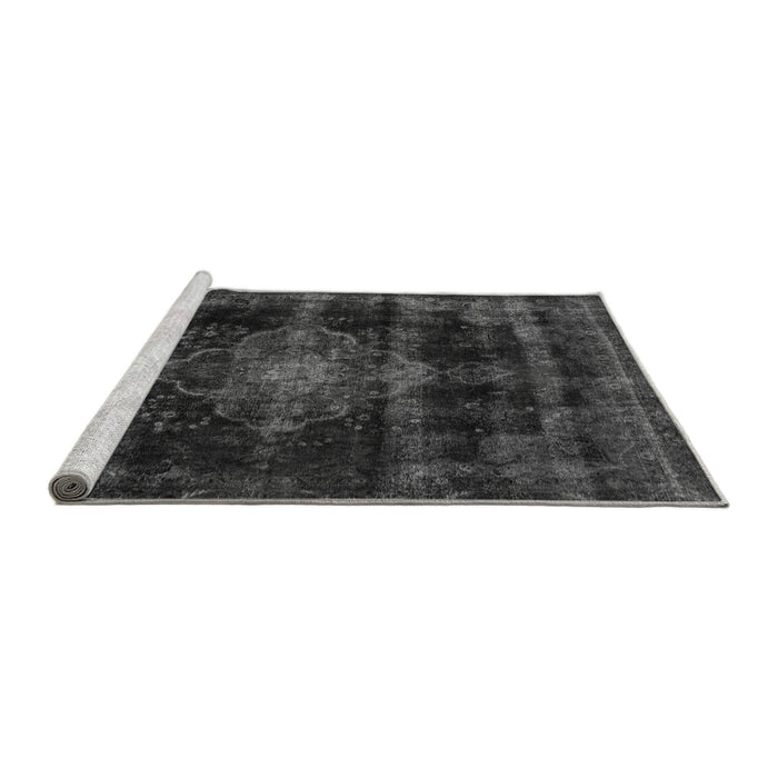 Sideview of Machine Washable Abstract Gray Modern Rug, wshabs2111gry