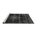 Sideview of Machine Washable Abstract Gray Modern Rug, wshabs2111gry