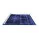 Sideview of Machine Washable Abstract Blue Modern Rug, wshabs2111blu