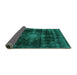 Sideview of Abstract Turquoise Modern Rug, abs2111turq