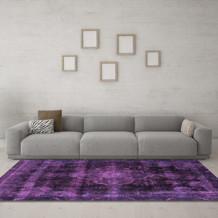 Machine Washable Abstract Pink Modern Rug in a Living Room, wshabs2111pnk