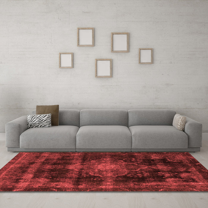 Modern Red Washable Rugs