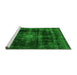 Sideview of Machine Washable Abstract Green Modern Area Rugs, wshabs2111grn