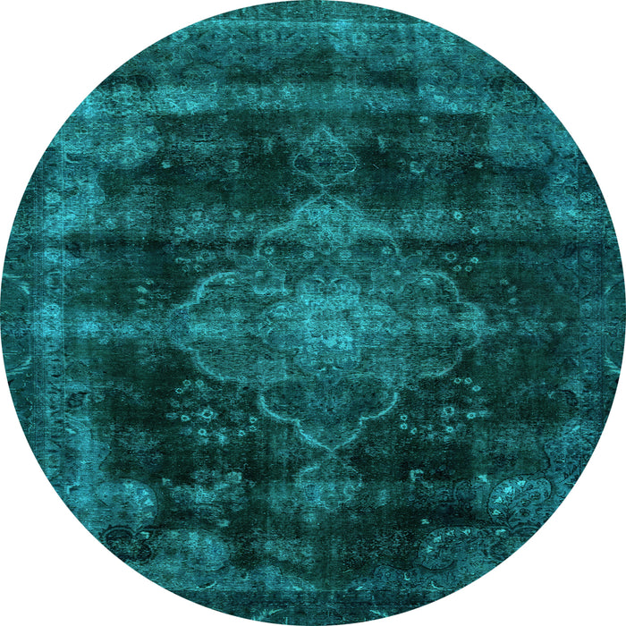 Round Machine Washable Abstract Light Blue Modern Rug, wshabs2111lblu