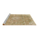 Sideview of Machine Washable Abstract Bronze Brown Rug, wshabs2112