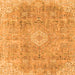 Square Machine Washable Abstract Orange Modern Area Rugs, wshabs2112org