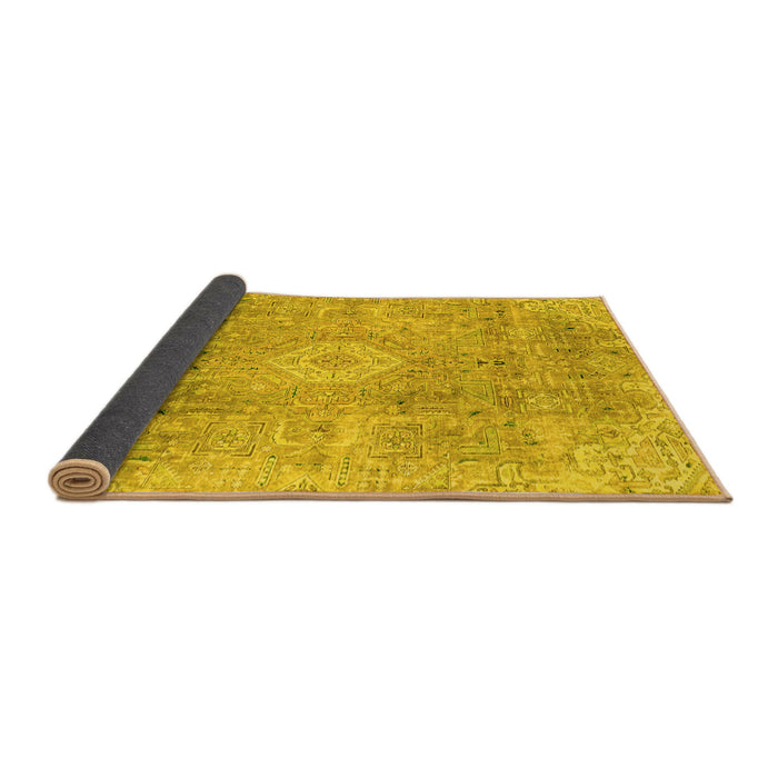 Sideview of Abstract Yellow Modern Rug, abs2112yw