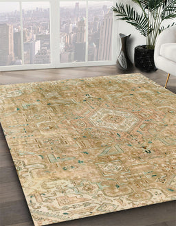 Abstract Bronze Brown Modern Rug in Family Room, abs2112