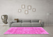 Machine Washable Abstract Pink Modern Rug in a Living Room, wshabs2112pnk