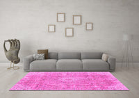 Machine Washable Abstract Pink Modern Rug, wshabs2112pnk