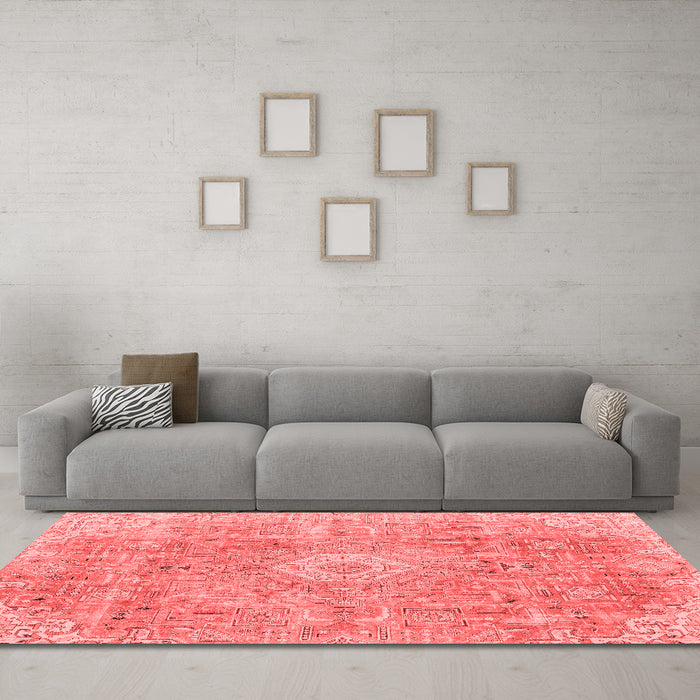 Modern Red Washable Rugs