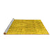 Sideview of Machine Washable Abstract Yellow Modern Rug, wshabs2112yw