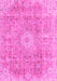 Machine Washable Abstract Pink Modern Rug, wshabs2112pnk