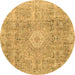 Round Machine Washable Abstract Brown Modern Rug, wshabs2112brn