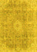 Machine Washable Abstract Yellow Modern Rug, wshabs2112yw