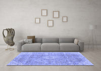 Machine Washable Abstract Blue Modern Rug, wshabs2112blu