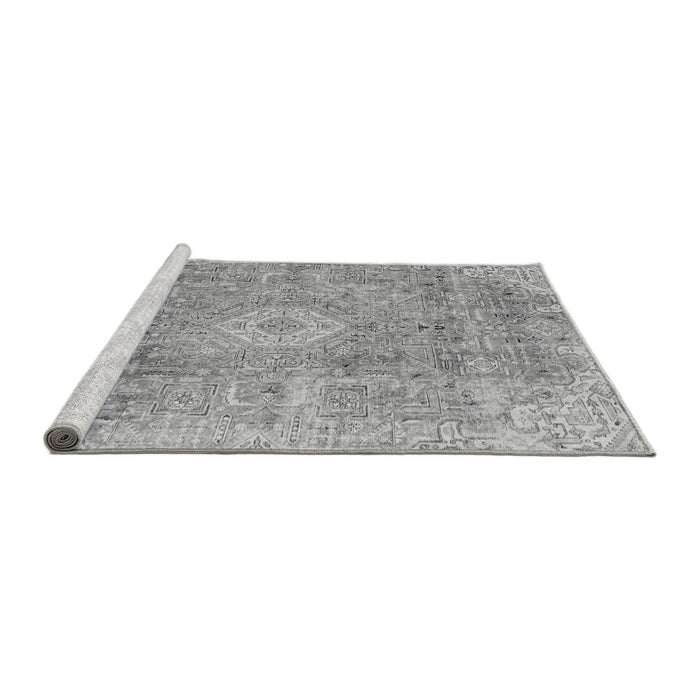 Sideview of Machine Washable Abstract Gray Modern Rug, wshabs2112gry