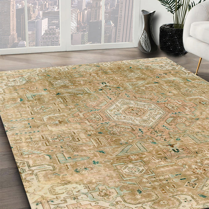 Abstract Bronze Brown Modern Rug in Family Room, abs2112
