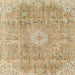 Square Machine Washable Abstract Bronze Brown Rug, wshabs2112