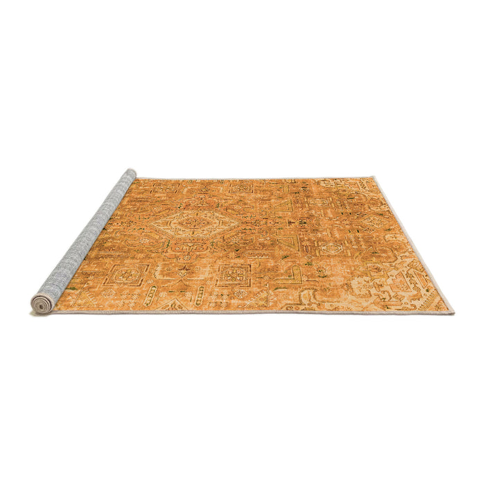 Sideview of Machine Washable Abstract Orange Modern Area Rugs, wshabs2112org