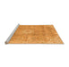 Sideview of Machine Washable Abstract Orange Modern Area Rugs, wshabs2112org