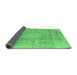 Sideview of Abstract Emerald Green Modern Rug, abs2112emgrn