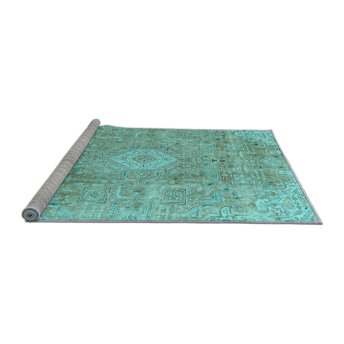 Sideview of Machine Washable Abstract Light Blue Modern Rug, wshabs2112lblu