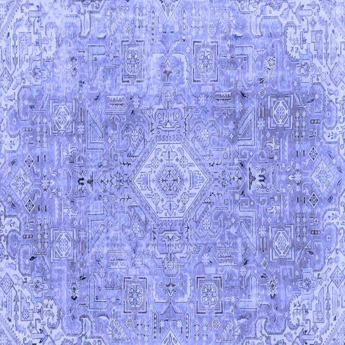 Square Abstract Blue Modern Rug, abs2112blu