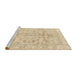 Sideview of Machine Washable Abstract Brown Gold Rug, wshabs2113