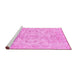 Sideview of Machine Washable Abstract Pink Modern Rug, wshabs2113pnk