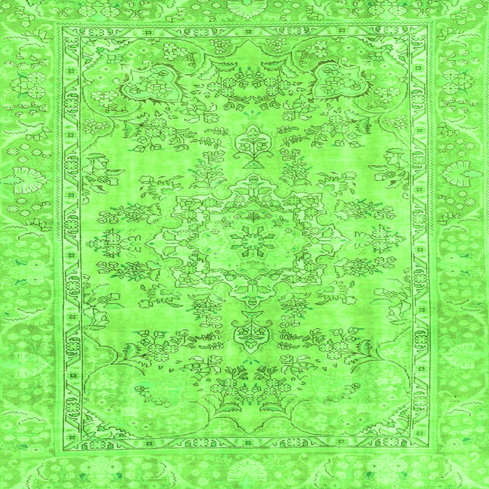 Square Machine Washable Abstract Green Modern Area Rugs, wshabs2113grn