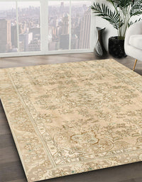 Abstract Brown Gold Modern Rug, abs2113