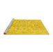 Sideview of Machine Washable Abstract Yellow Modern Rug, wshabs2113yw