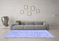 Machine Washable Abstract Blue Modern Rug, wshabs2113blu