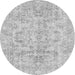 Round Machine Washable Abstract Gray Modern Rug, wshabs2113gry