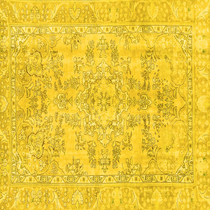 Square Machine Washable Abstract Yellow Modern Rug, wshabs2113yw